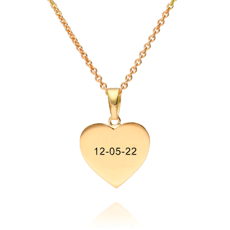 Personalized gold necklace with back engraving