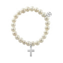 Pulsera bolas con cruz