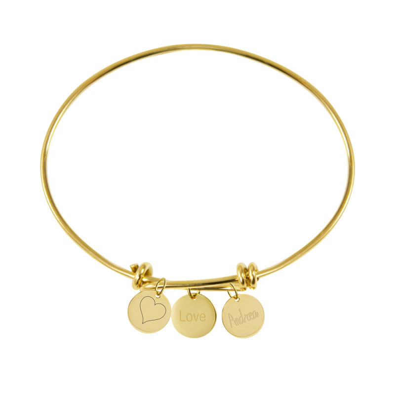 pulsera oro 3 medallas