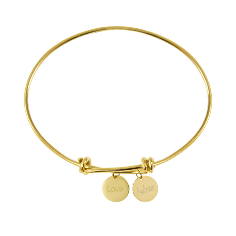 pulsera oro dos medallas