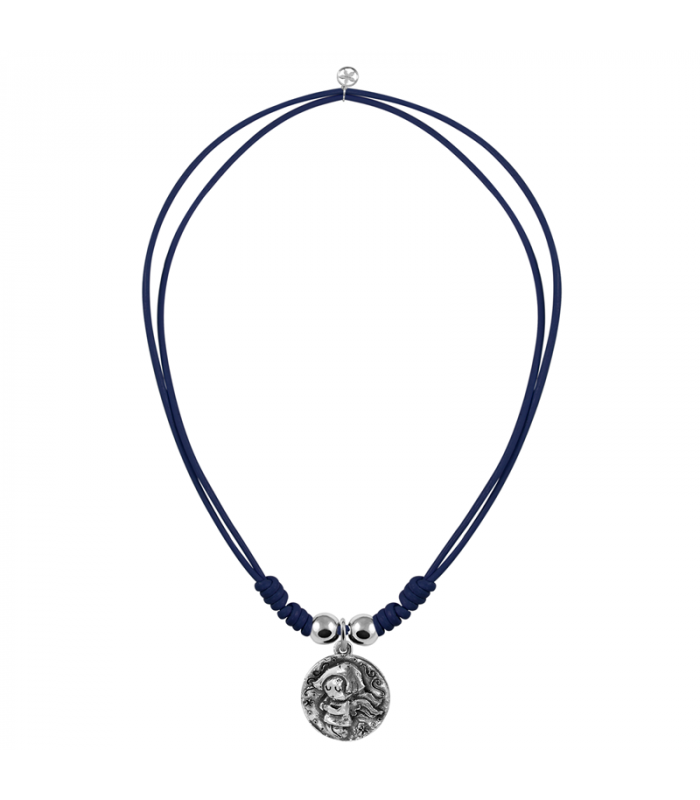 Leather cord with Angel medal