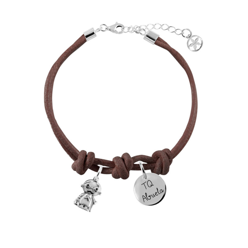pulsera cuero marron abuela