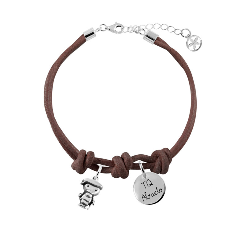 pulsera cuero marron abuelo
