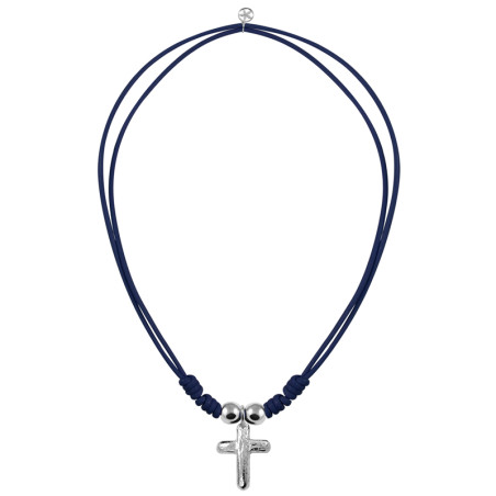 Cordón con cruz rugosa – Collares de plata