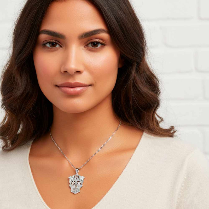 Frida Halloween Skull Pendant