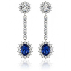 Pendientes de circonita en plata