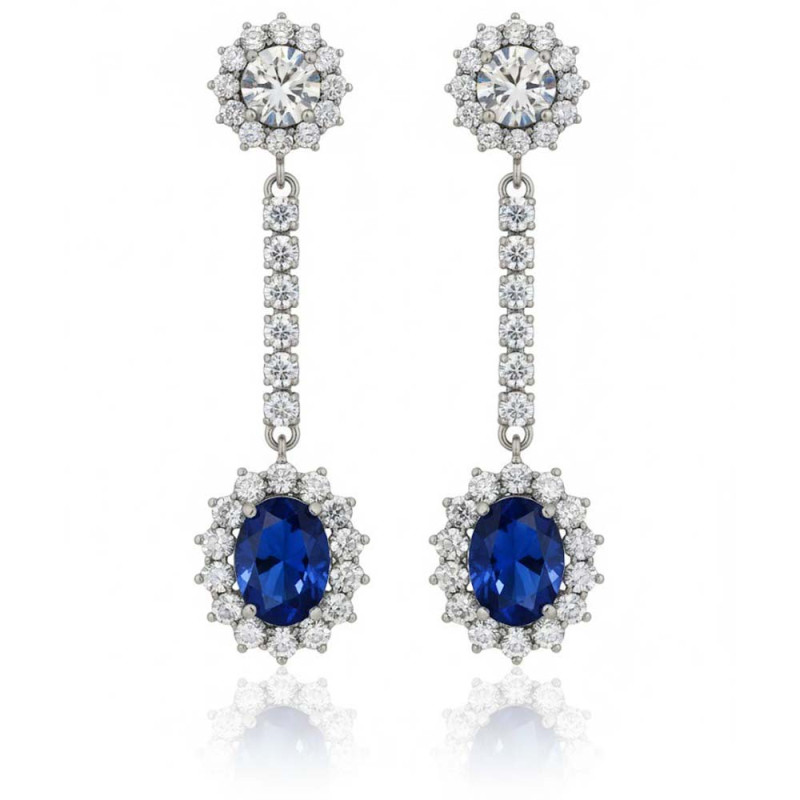 Silver earrings with cubic zirconia