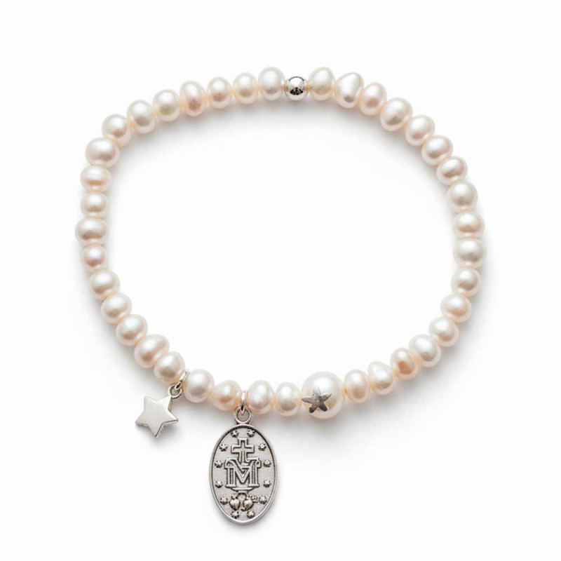 pulsera de plata con perlas