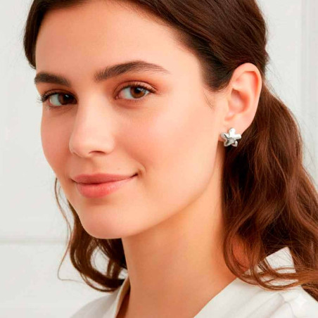 Jasmine Earrings with Irregular Finish