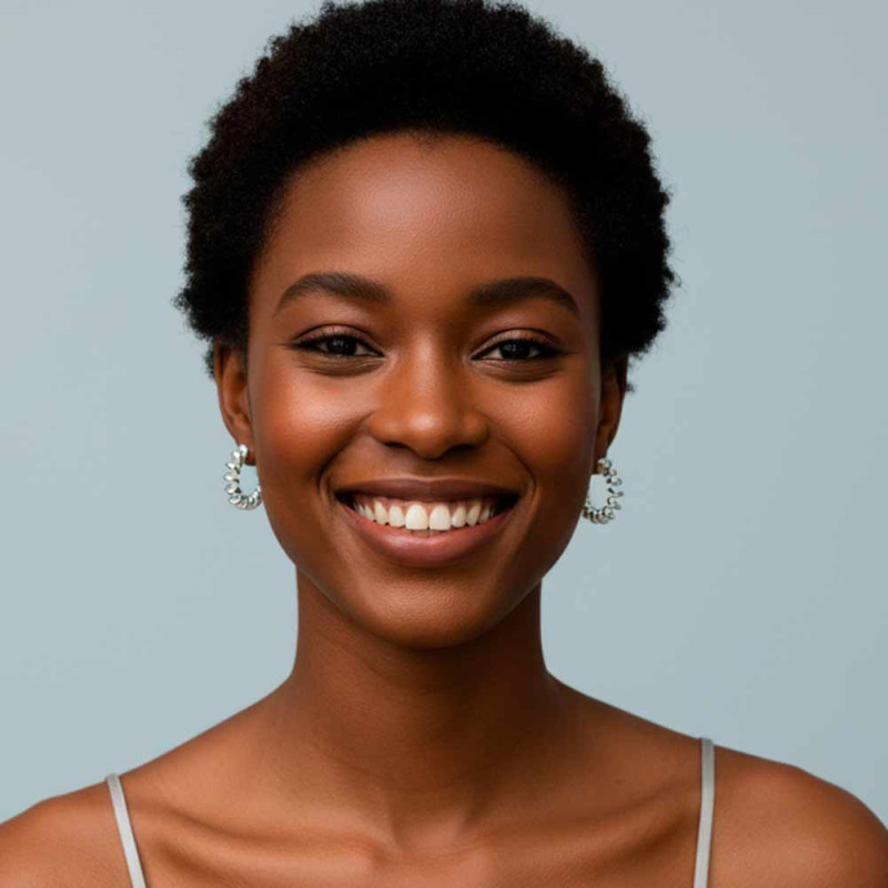 Silver-colored hoop earrings