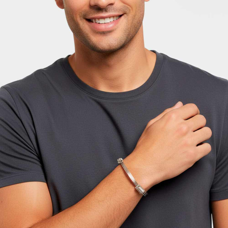 Pulsera nudos 3 hilos en plata | Joyería Hago