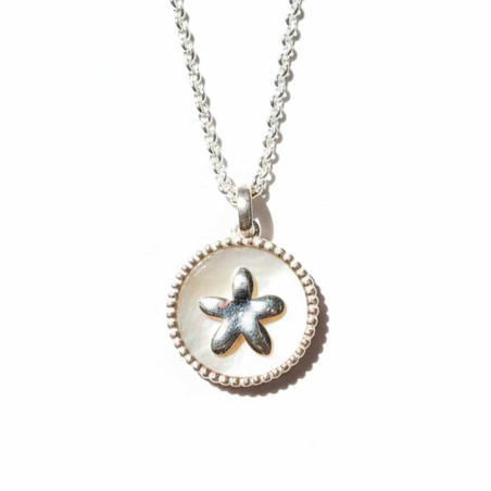 Silver Pendant with a Jasmine