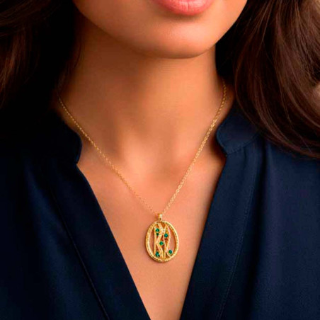 Gold Pendant with Cubic Zirconias