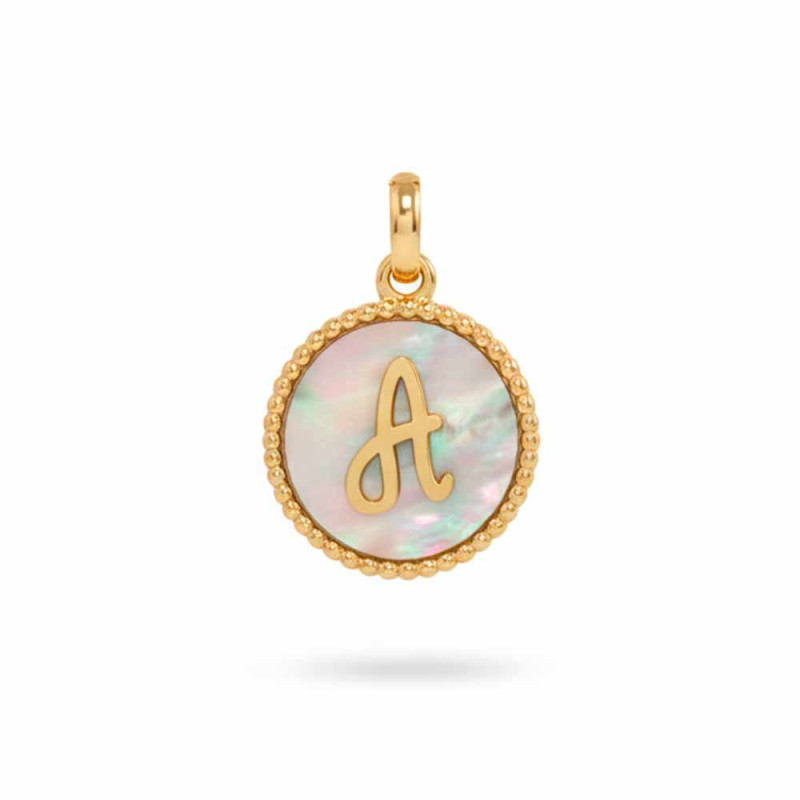 gold initial A pendant