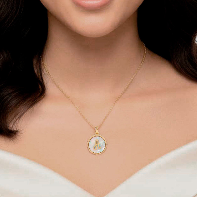 gold-plated silver initial necklace