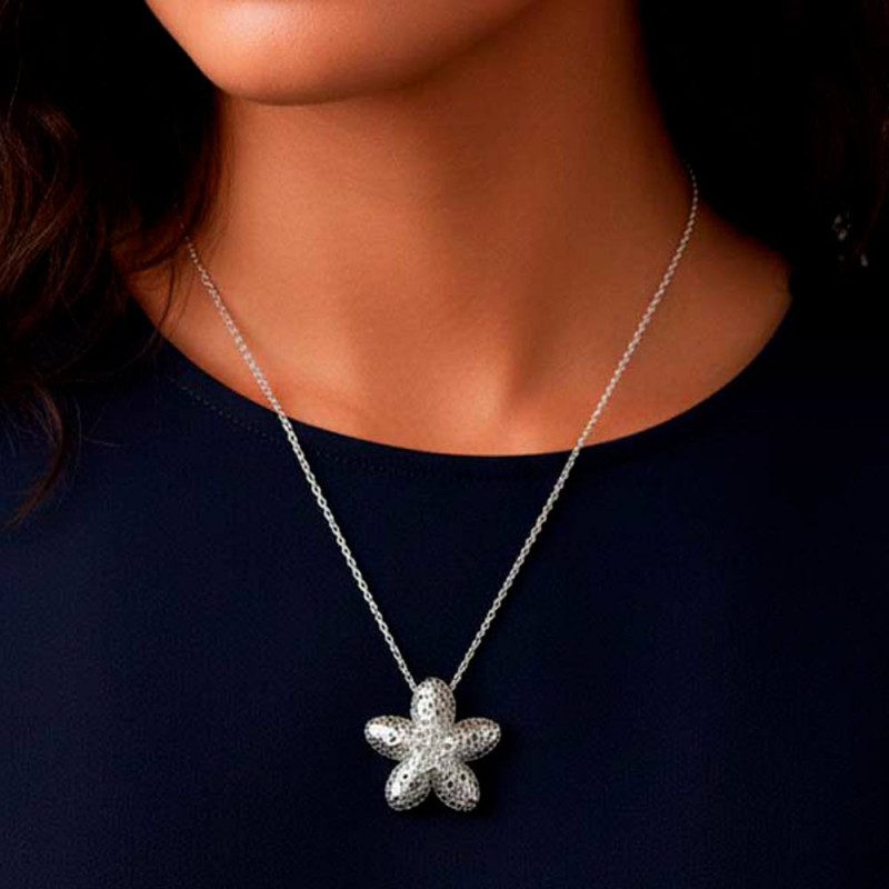 openwork silver jasmine necklace