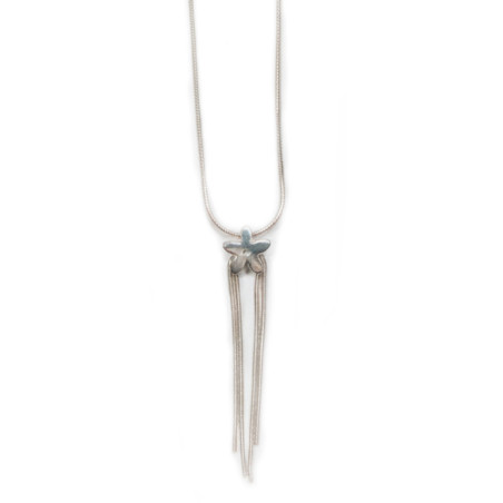 silver necklace with jasmine
