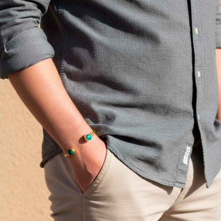 pulsera piedra verde hombre