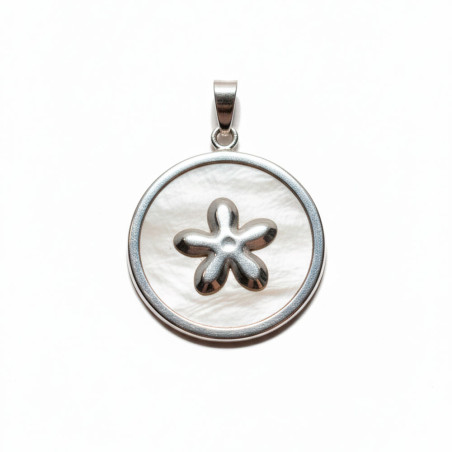 silver and mother-of-pearl pendant