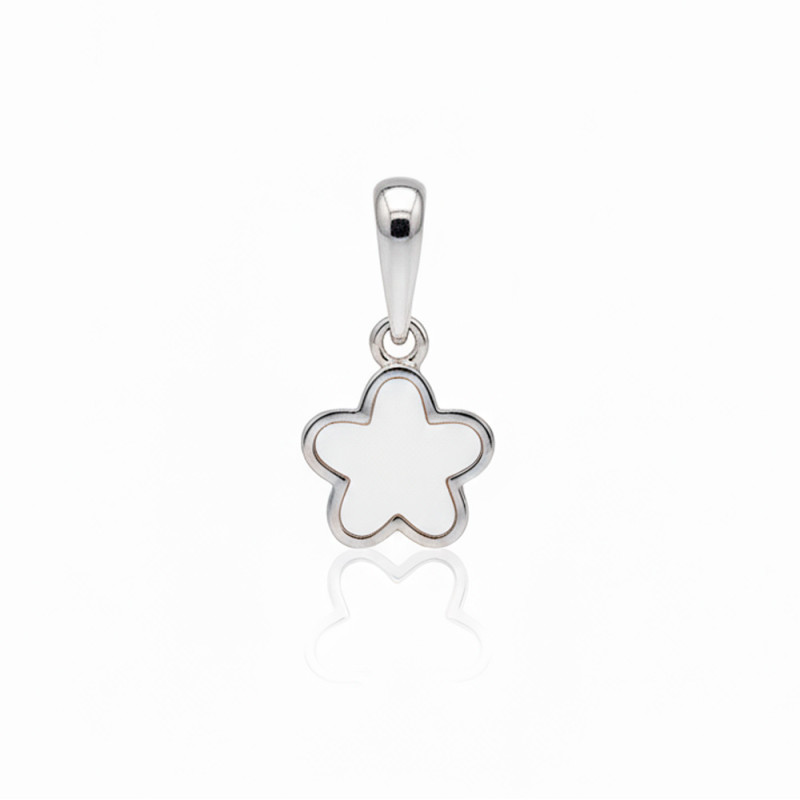 colgante de plata con forma de jazmin