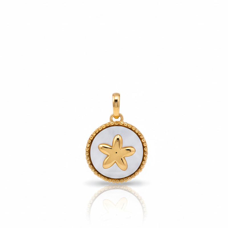 gold-plated silver pendant with jasmine