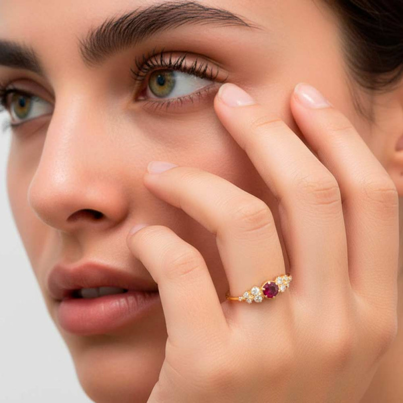 anillo oro con diamantes