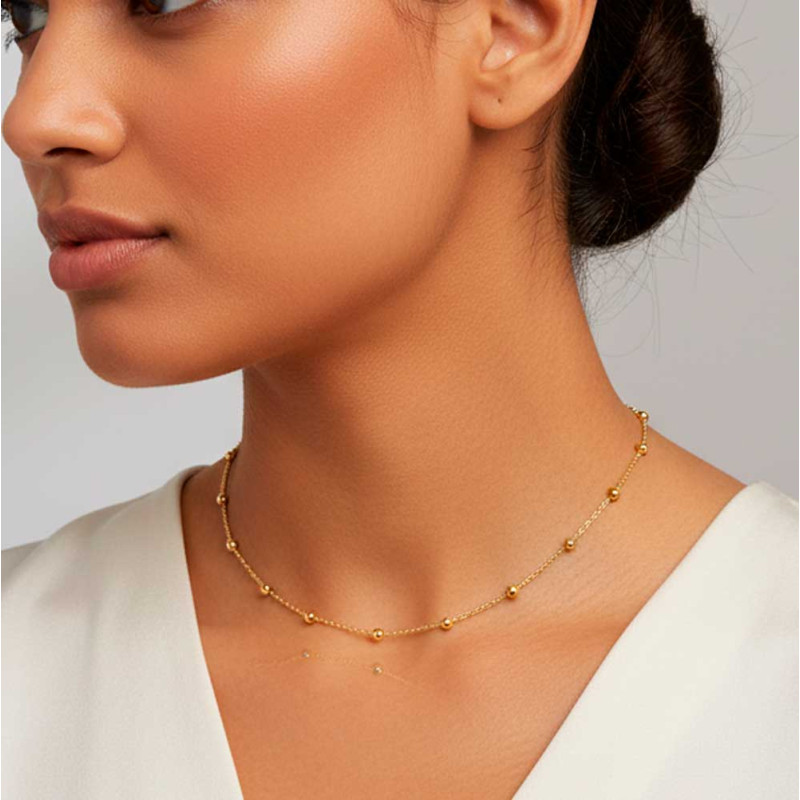 Gold chain and ball choker