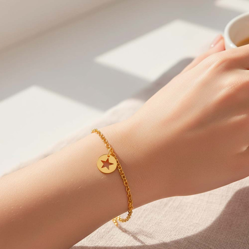 bracelet with star medal