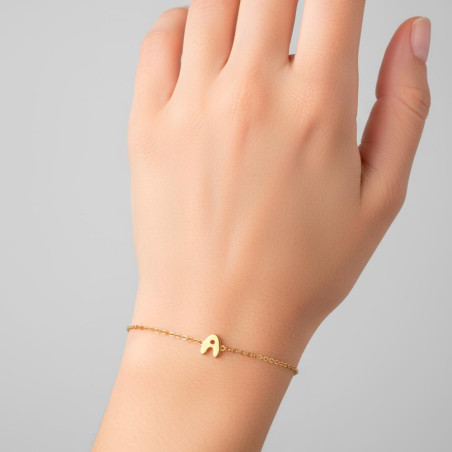 gold bracelet with initial A
