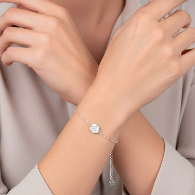 Pulsera medalla personalizada nombre o inicial