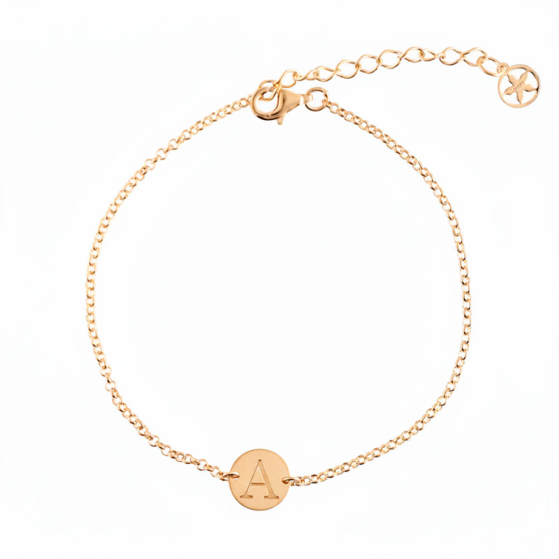 Pulsera medalla personalizada dorada