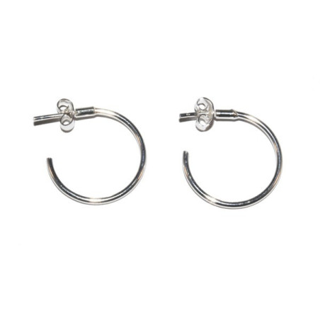 Silver smooth hoop earring