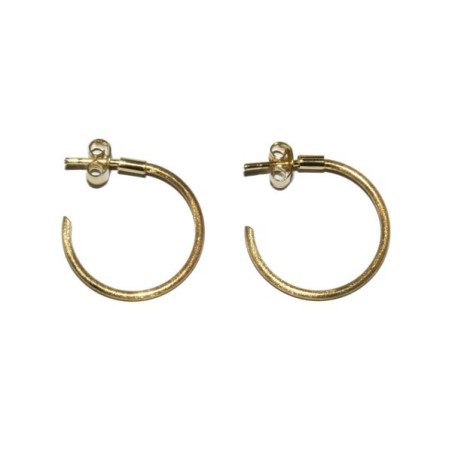 Aros latón chapados, satinado – Pendientes de plata