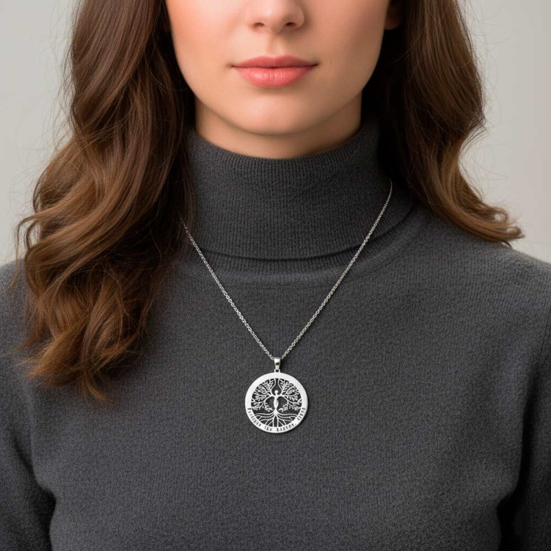 Hanging tree roots with phrase