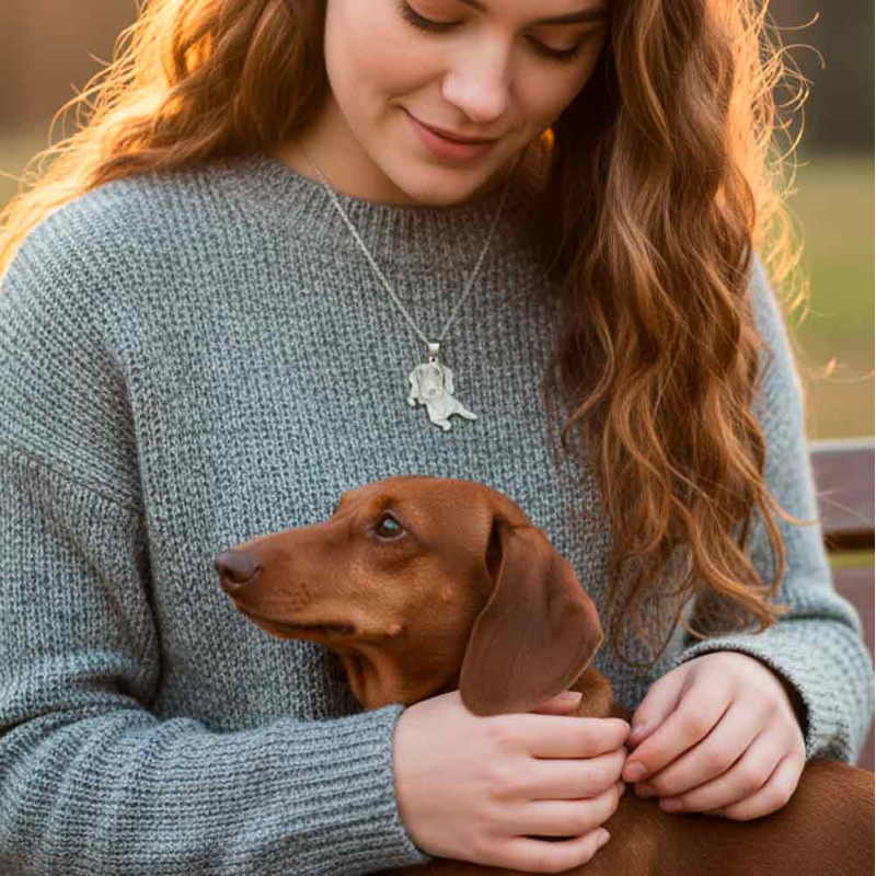 Silver pet-shaped pendant