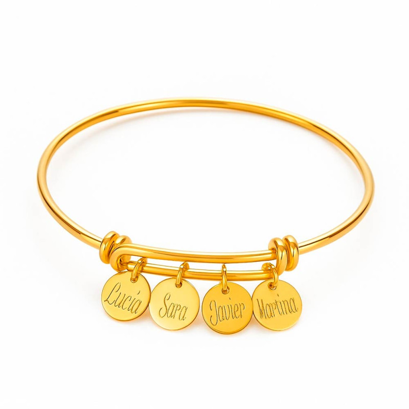 Gold bracelet with 4 charms