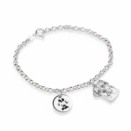 pulsera plata charms mascotas