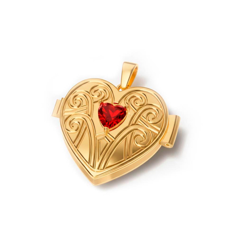 Rosalía Bergamín gold heart-shaped pendant