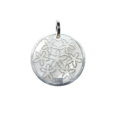 Colgante jazmín con nácar en plata
