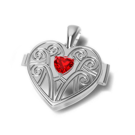 colgante plata en forma de corazon