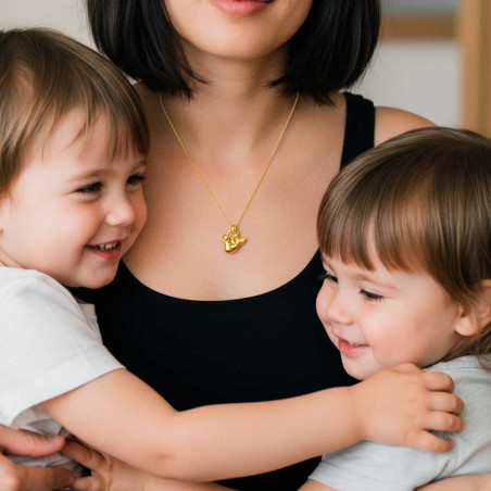 collar patos dorados para mujer