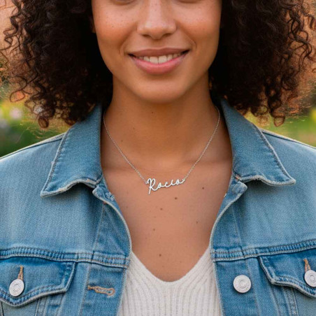 Silver necklace with name