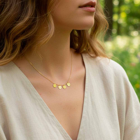 Gold plated silver personalized necklace and medals