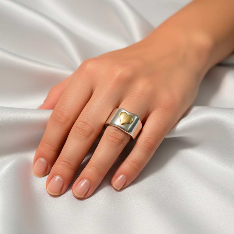 Anillo personalizado corazón oro