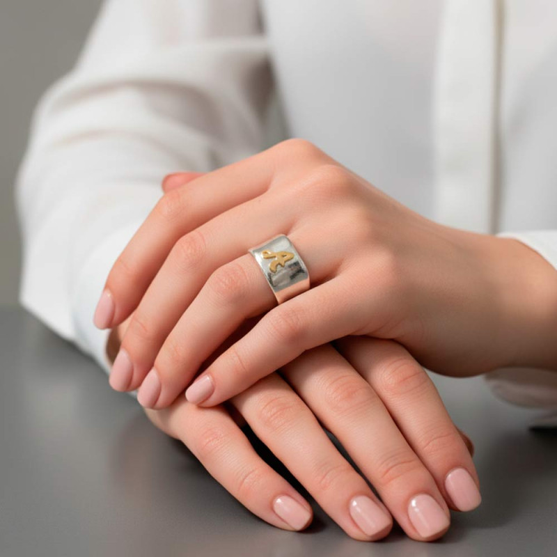 anillo cera inicial oro