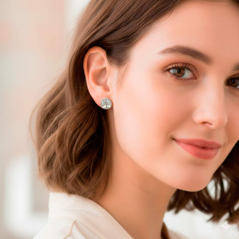 Silver tree of life earrings