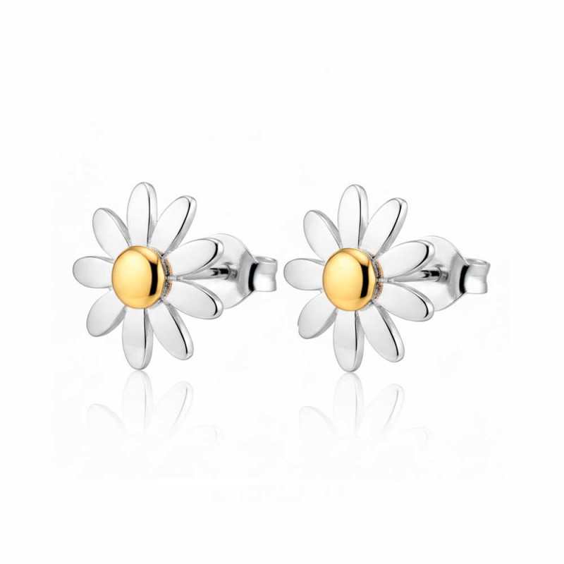 Silver and gold Daisy earrings