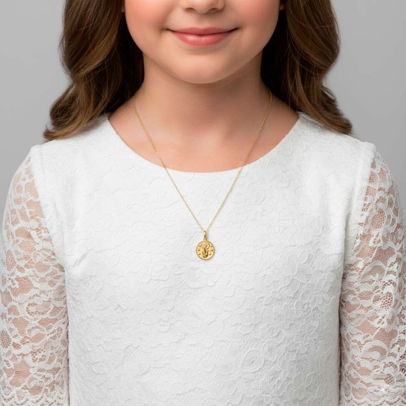 Gold Virgin Mary Communion Pendant