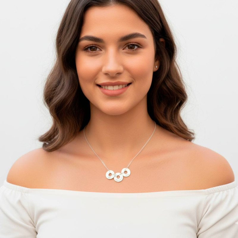 Personalized Circle Necklace with Names