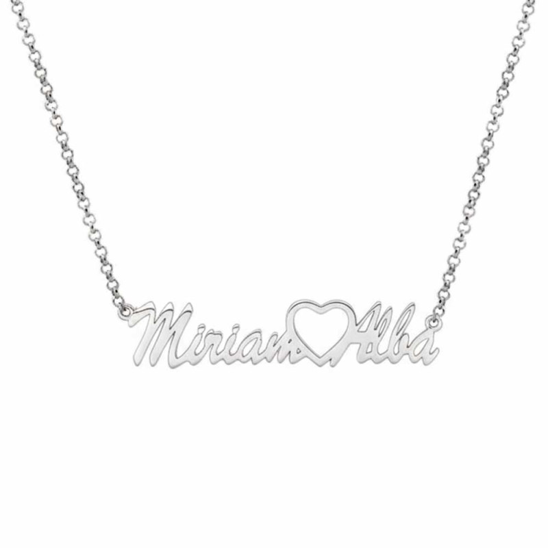 Collar personalizado nombre y corazón